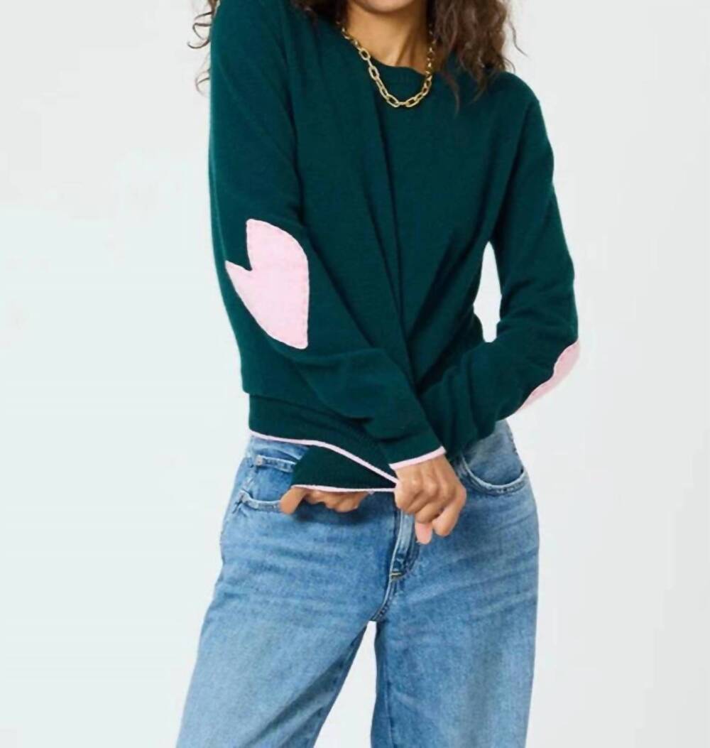 NEW KERRI ROSENTHAL patchwork cashmere sweater in emerald